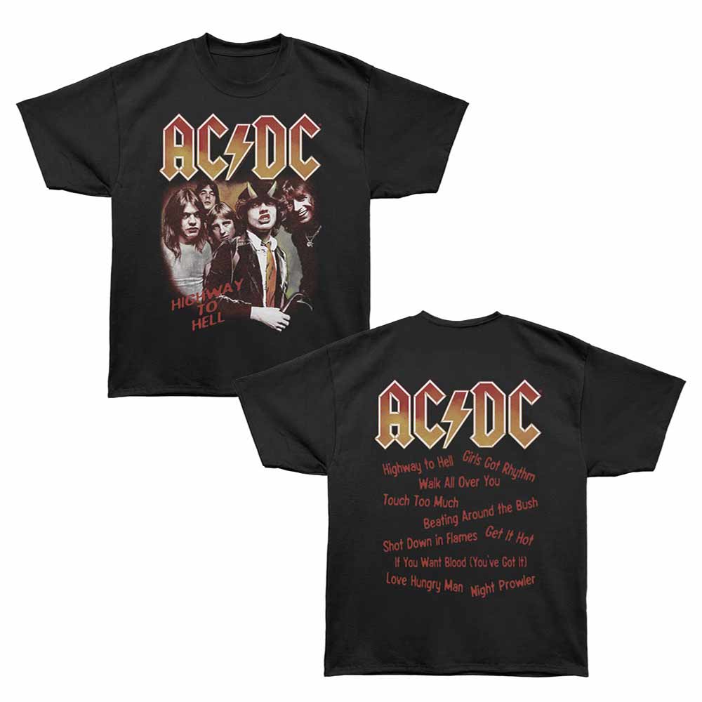 AC/DC - Highway Songs - Bronx Oversized Short Sleeve T-Shirt - Front & Back Print - Black