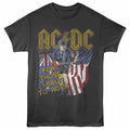 ACDC - Australia And USA Flags - Front Print Adult Short Sleeve Solid T-Shirt - Smoke