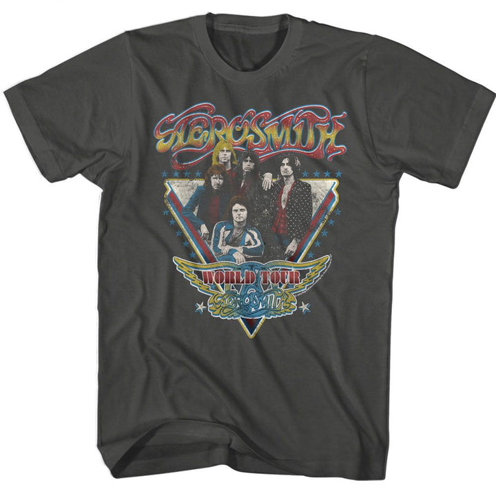 Aerosmith - World Tour - American Classics - Solid Gray Adult Short Sleeve T-Shirt