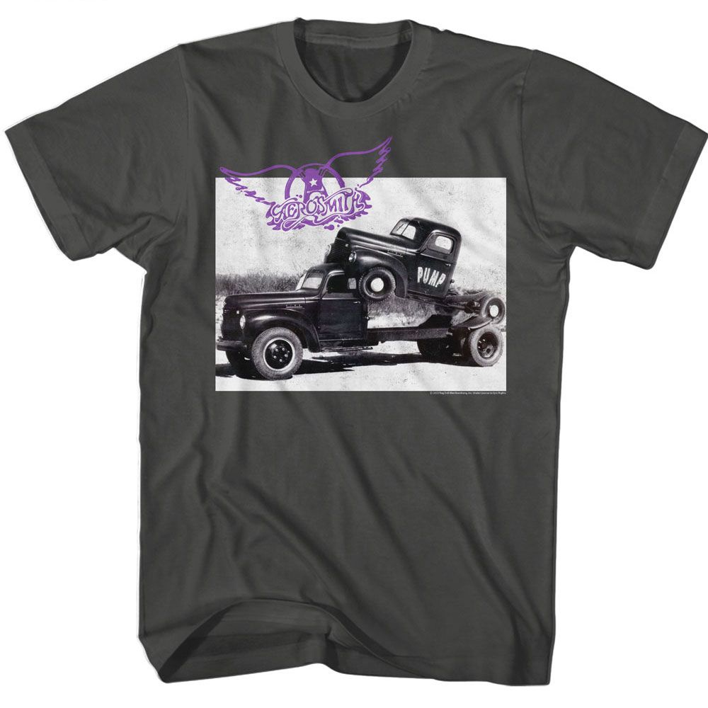 Aerosmith - Pump - American Classics - Solid Gray Adult Short Sleeve T-Shirt