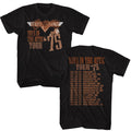 Aerosmith - Toys In The Attic Tour 75 - American Classics - Solid Black Adult Short Sleeve T-Shirt