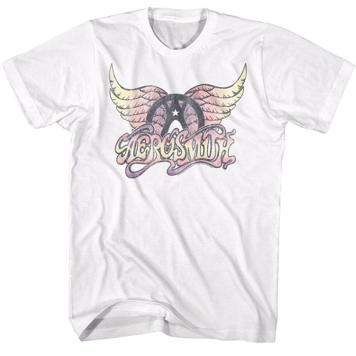 Aerosmith - Faded Pinks - American Classics - Solid White Adult Short Sleeve T-Shirt