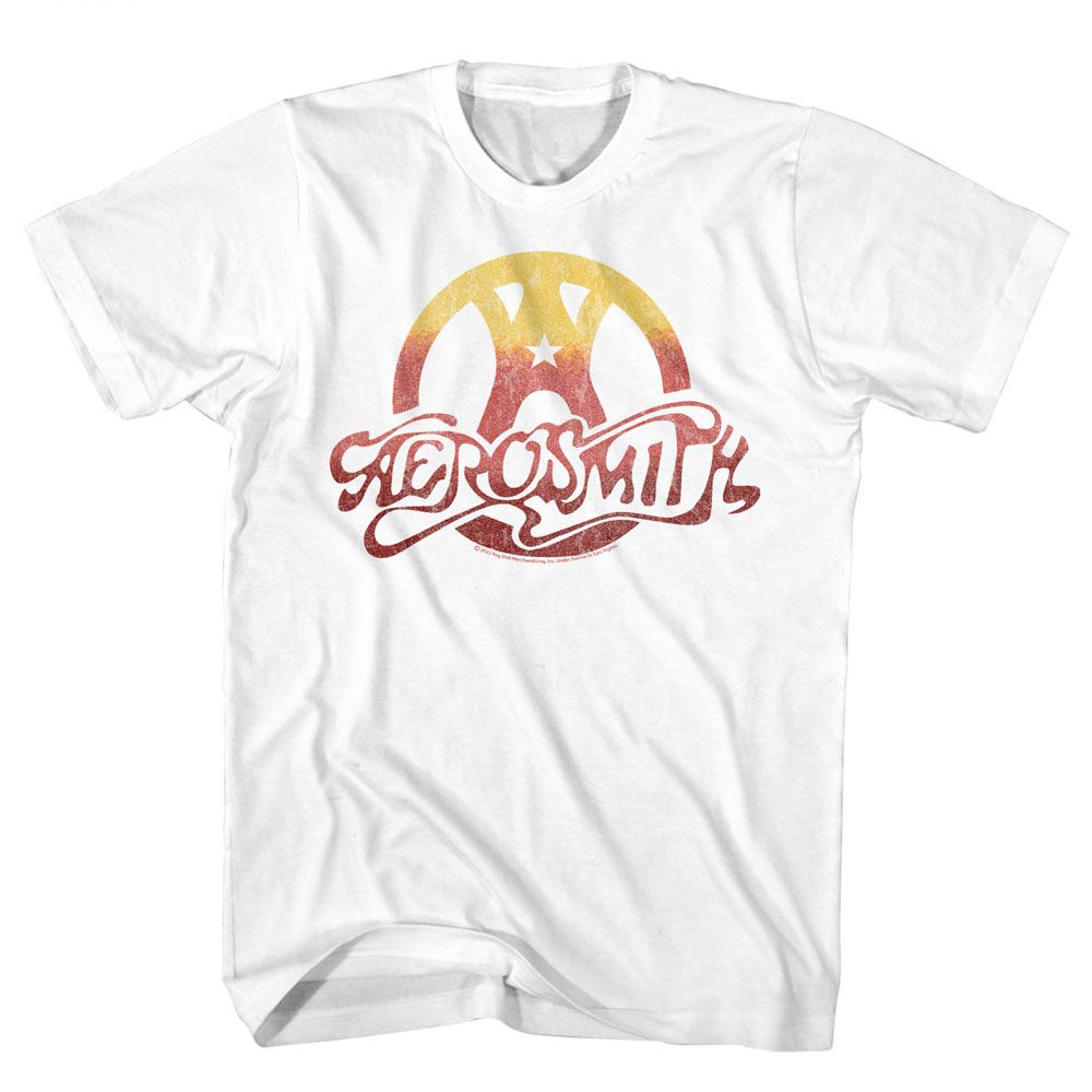 Aerosmith - Gradient Logo - American Classics - Solid White Adult Short Sleeve T-Shirt