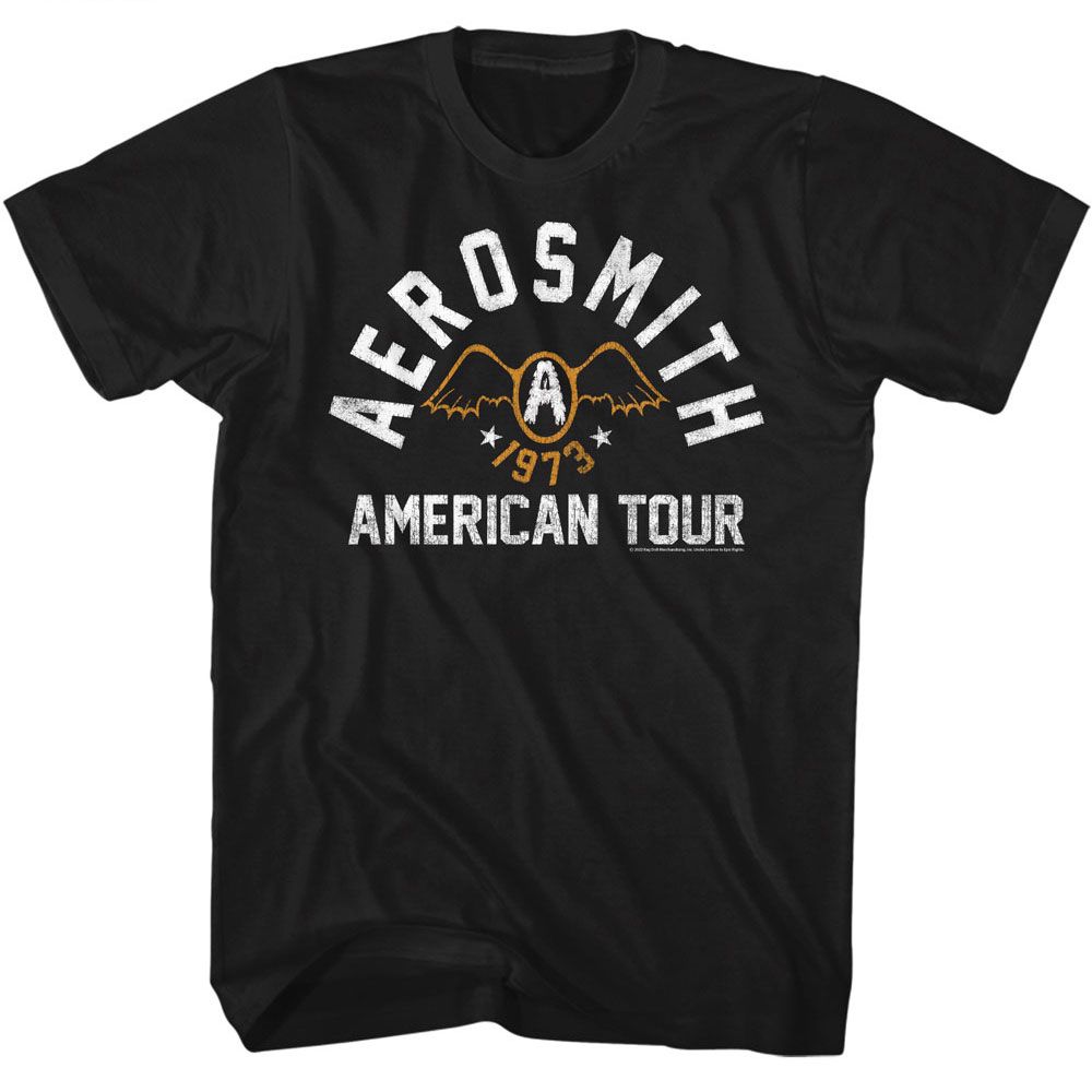 Aerosmith - Seventy-Three - American Classics - Solid Black Adult Short Sleeve T-Shirt