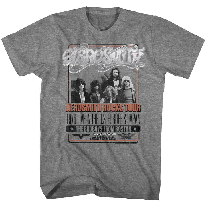 Aerosmith - Badboys From Boston - American Classics - Heather Gray Adult Short Sleeve T-Shirt