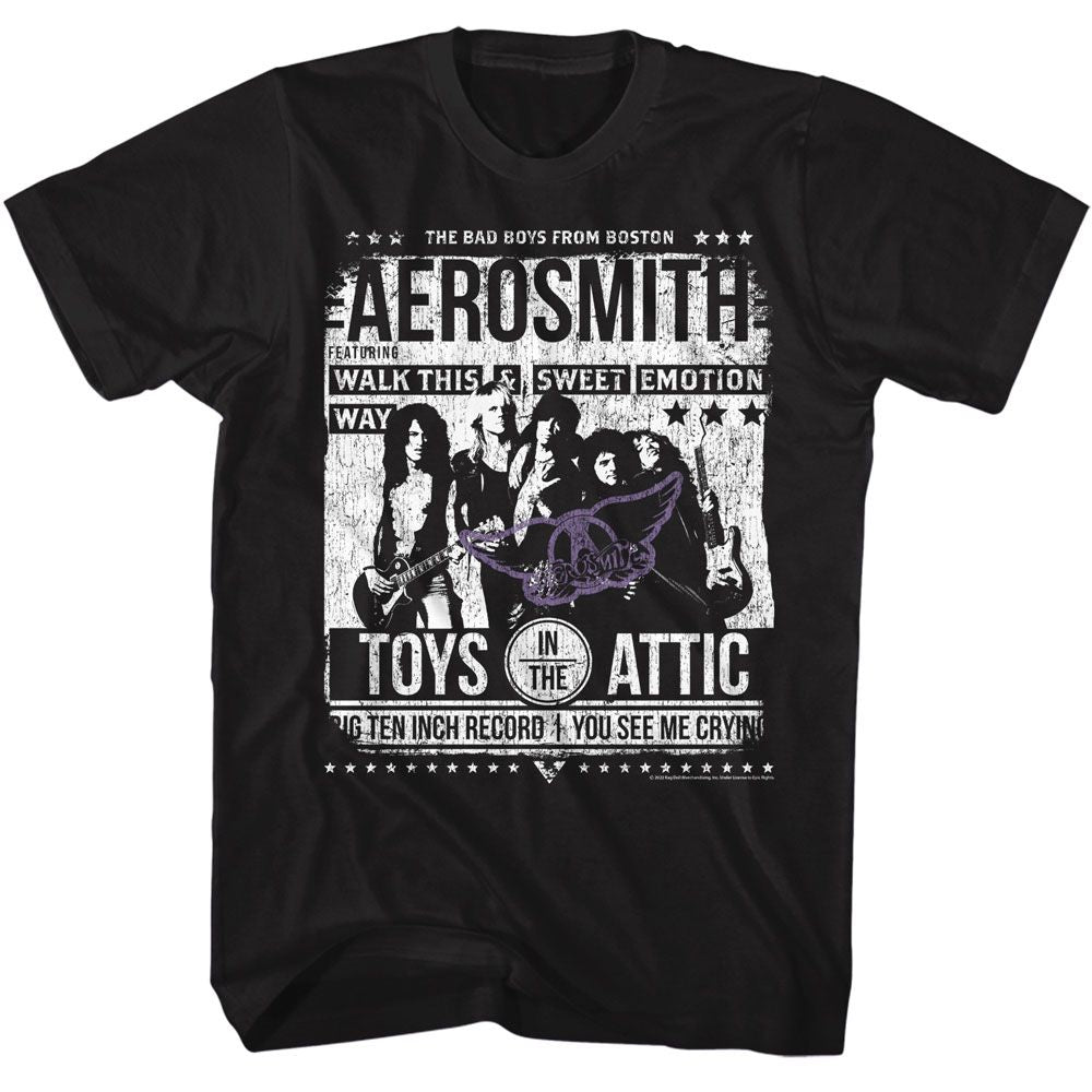 Aerosmith - Poster - American Classics - Solid Black Adult Short Sleeve T-Shirt