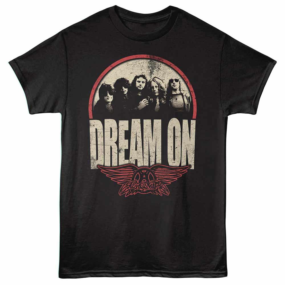Aerosmith - Dream On - Adult Unisex Short Sleeve T-Shirt - Black