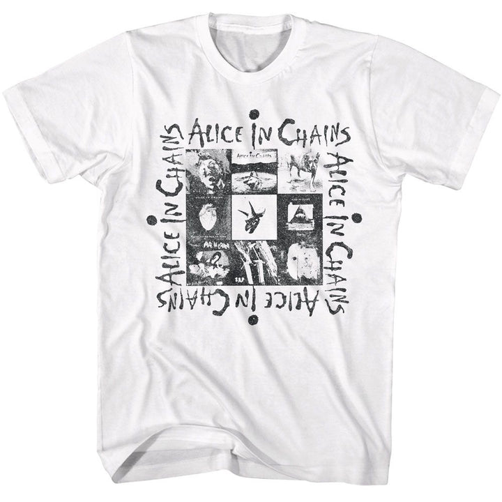 Alice In Chains - Multi Album Art - American Classics - Solid White Adult Short Sleeve T-Shirt