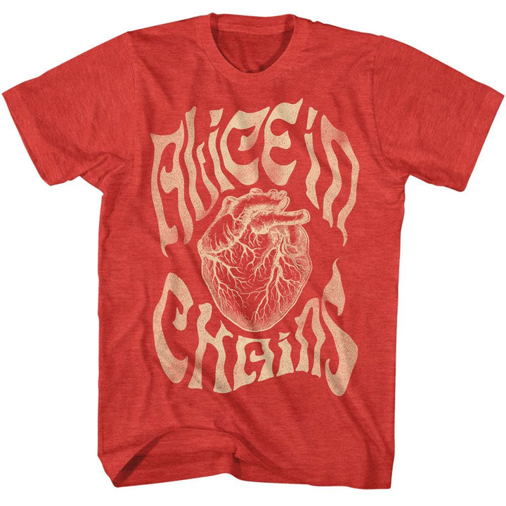 Alice In Chains - Heart - American Classics - Heather Red Adult Short Sleeve T-Shirt