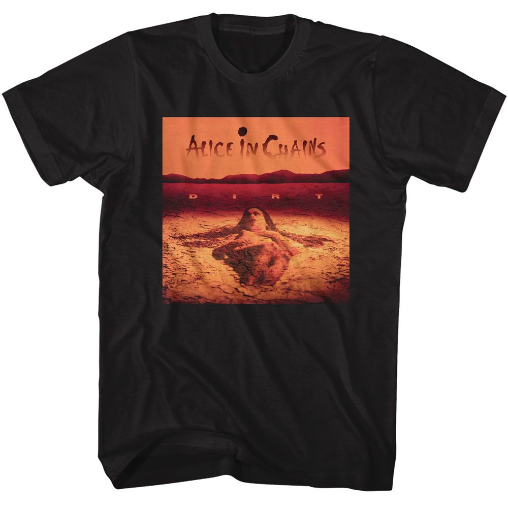 Alice In Chains - Dirt Album Cover - American Classics - Solid Black Adult Short Sleeve T-Shirt