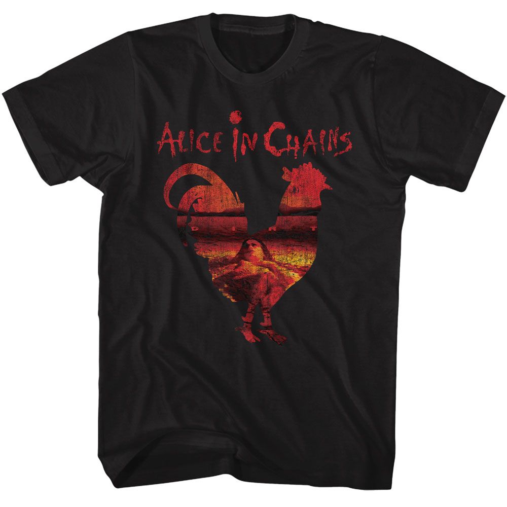 Alice In Chains - Dirt Album Rooster - American Classics - Solid Black Adult Short Sleeve T-Shirt