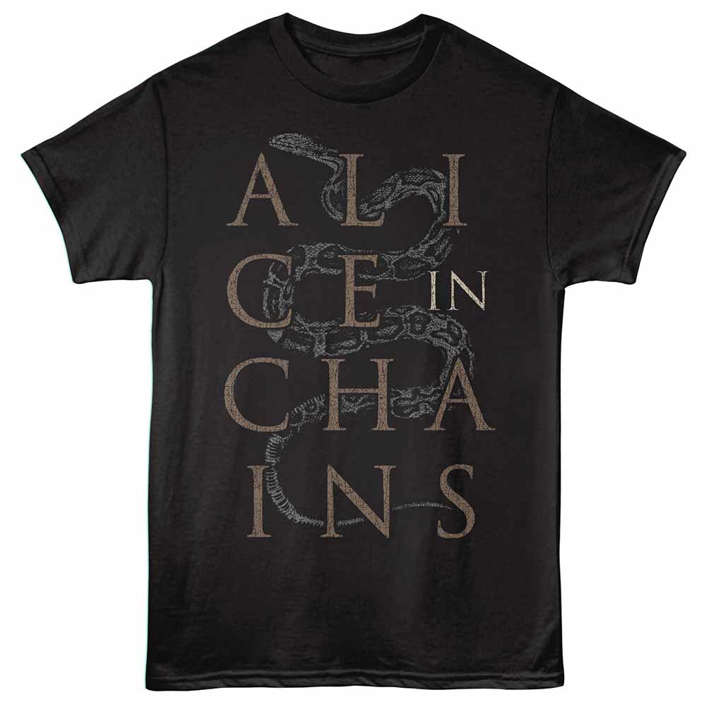 Alice In Chains - Snake - Adult Unisex Short Sleeve T-Shirt - Black