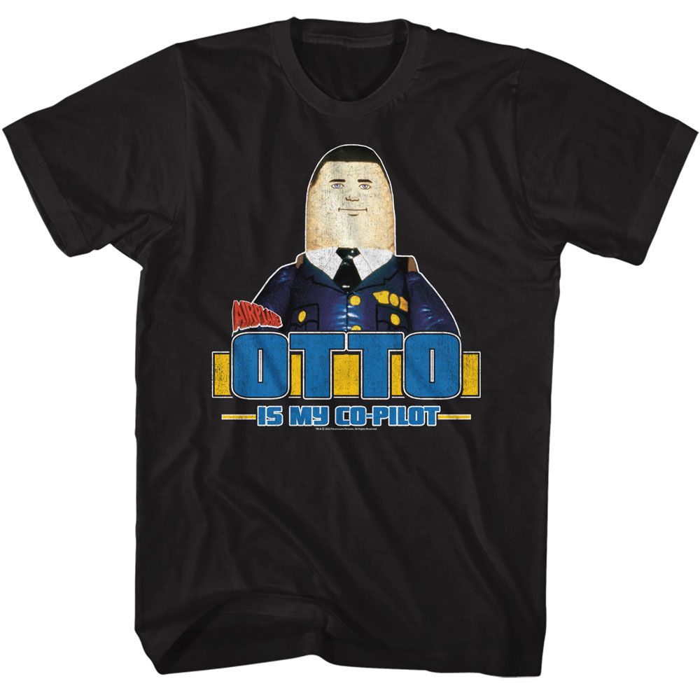 Airplane - Otto - American Classics - Solid Black Adult Short Sleeve T-Shirt