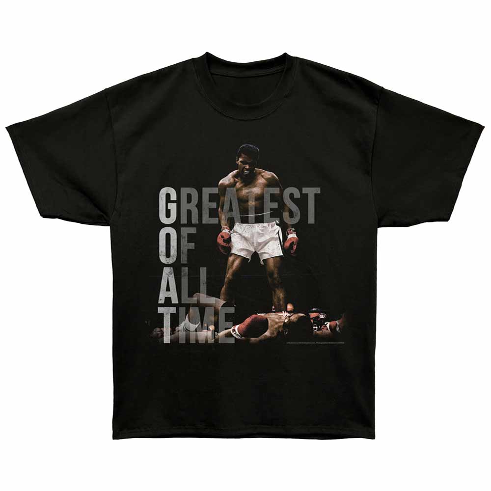 Muhammad Ali - Heavyweight Champion - Bronx Oversized Short Sleeve T-Shirt - Front Print - Black