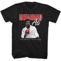Muhammad Ali - Red Glove Stare - American Classics - Solid Black Adult Short Sleeve T-Shirt