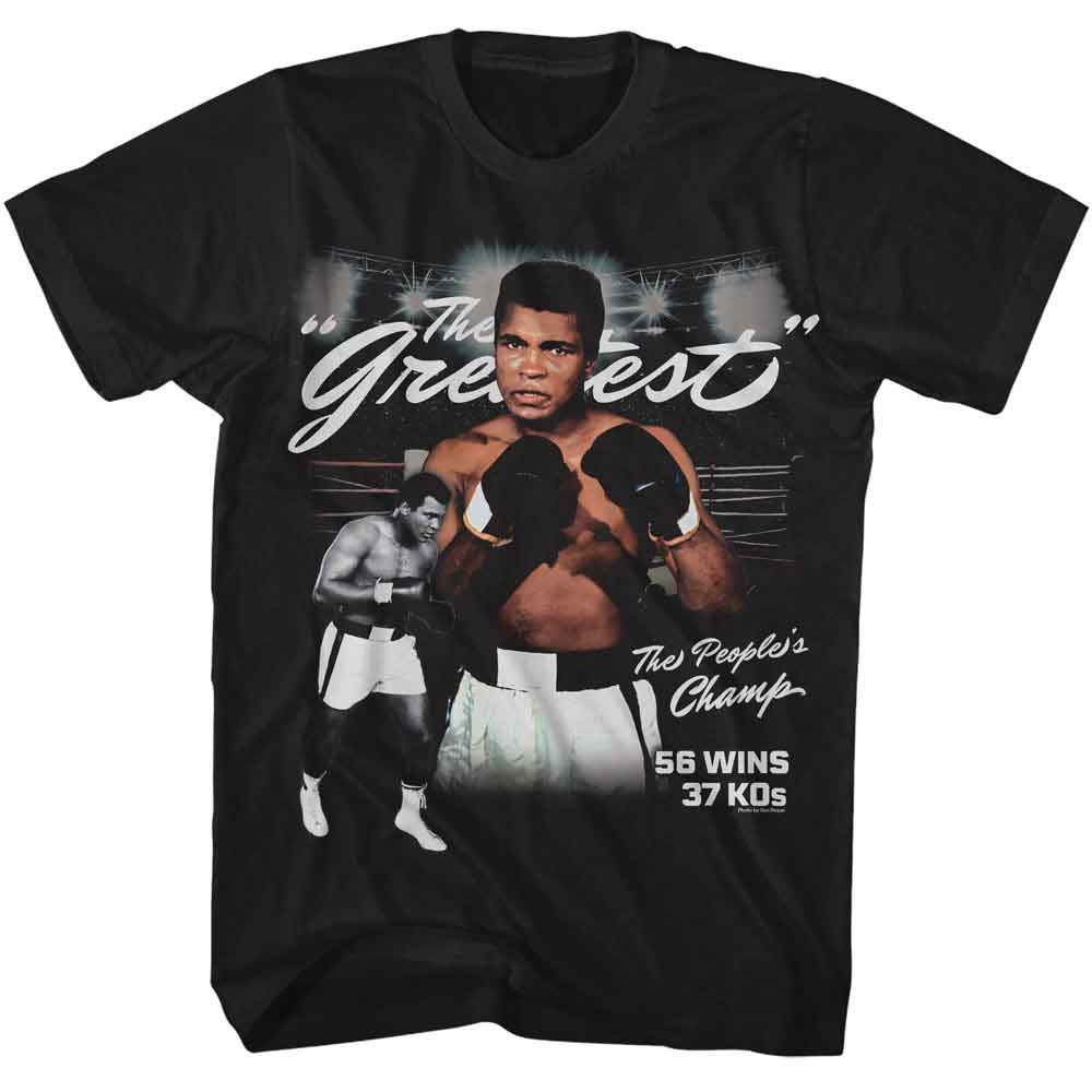 Muhammad Ali - The Greatest - American Classics - Black Solid Adult Short Sleeve T-Shirt