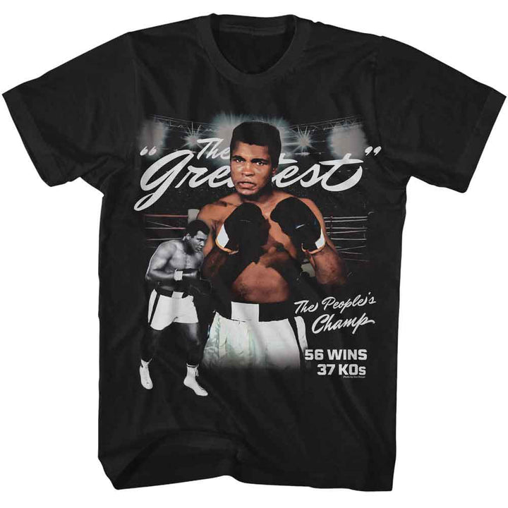 Muhammad Ali - The Greatest - American Classics - Black Solid Adult Short Sleeve T-Shirt