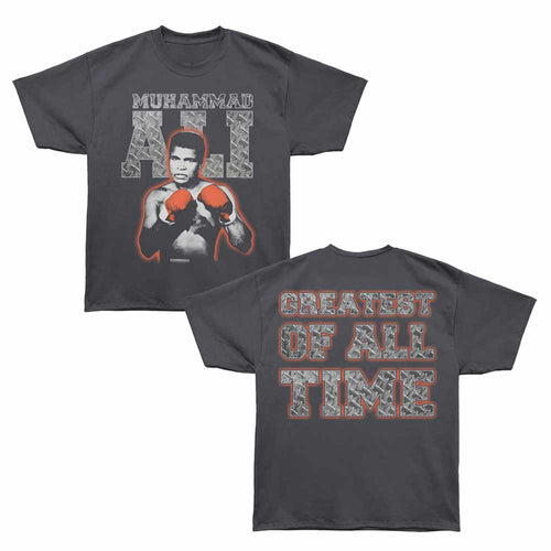 Muhammad Ali - Greatest - Bronx Oversized Short Sleeve T-Shirt - Front & Back Print - Gray