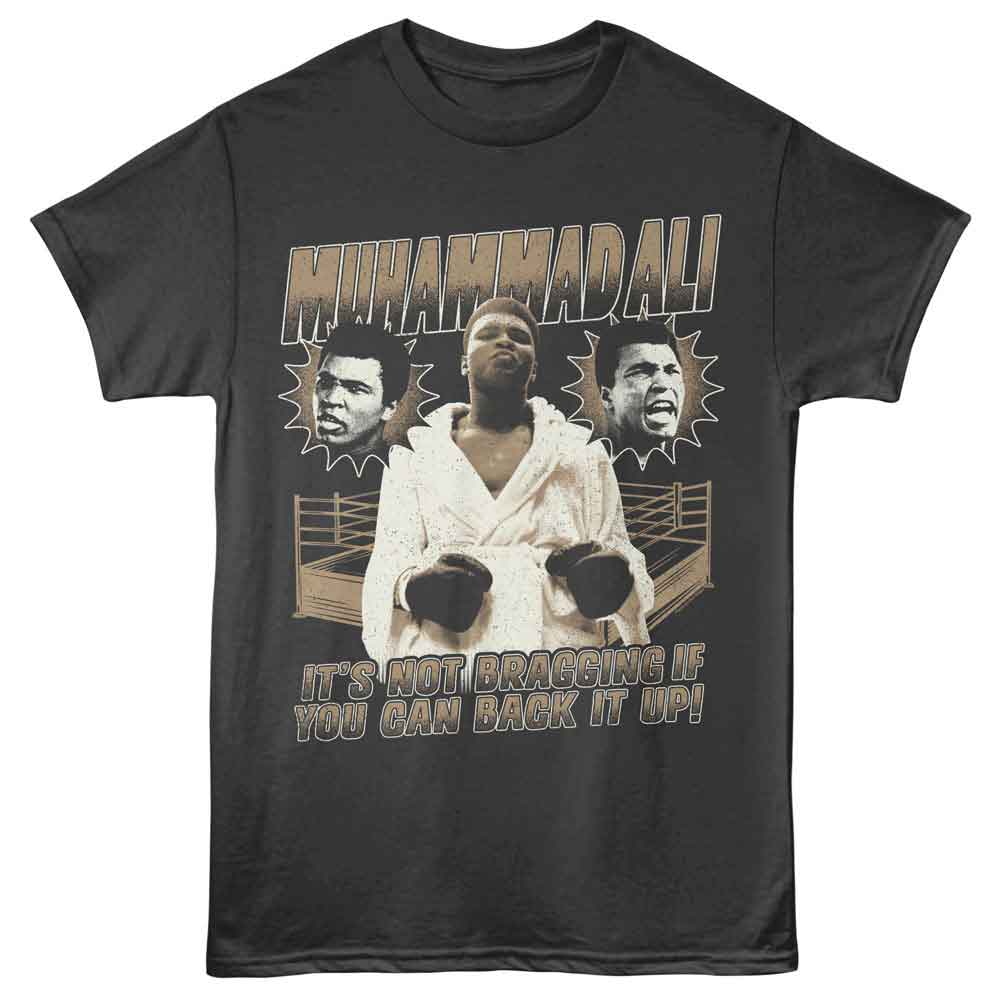 Muhammad Ali - Not Bragging - Licensed Adult Unisex Short Sleeve T-Shirt - Smoke