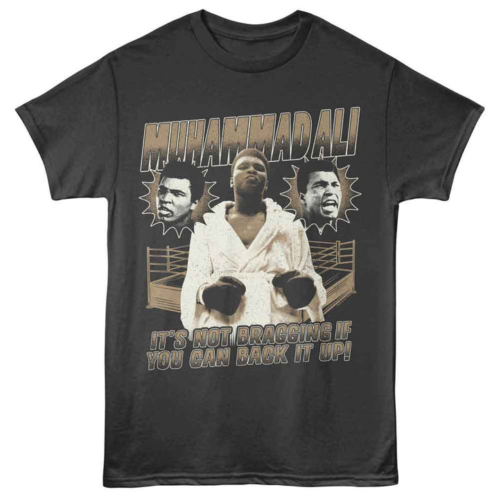 Muhammad Ali - Not Bragging - Licensed Adult Unisex Short Sleeve T-Shirt - Smoke