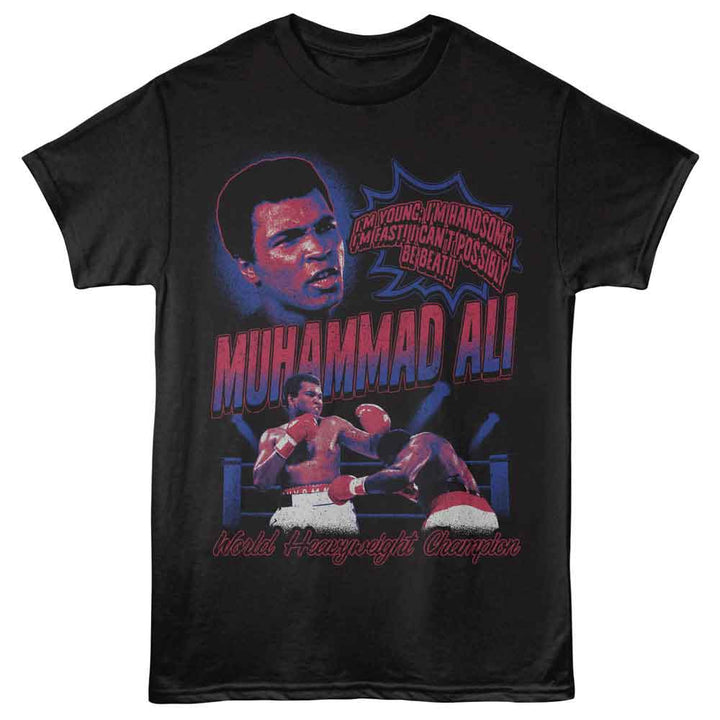 Muhammad Ali - Young Handsome Fast - Adult Short Sleeve T-Shirt - Black