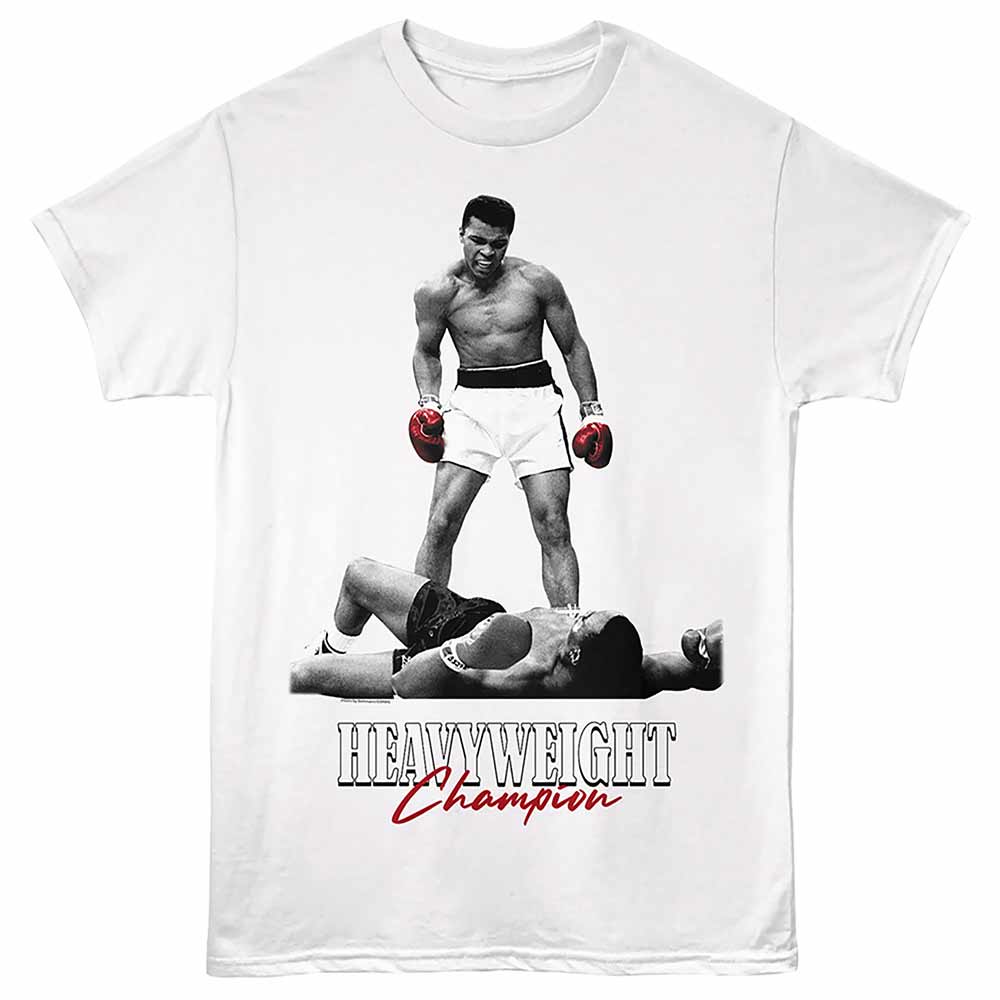 Muhammad Ali - Champion - Front Print Adult Short Sleeve Solid T-Shirt - White