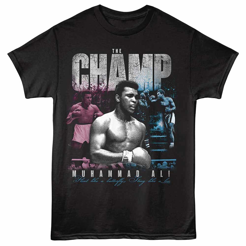 Muhammad Ali - The Champ Collage - Adult Unisex Short Sleeve T-Shirt - Black