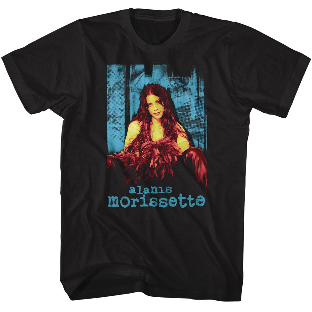 Alanis Morissette - Tricolor - American Classics - Solid Black Adult Short Sleeve T-Shirt