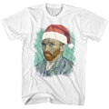 Art Gallery - Van Gogh In Santa Hat - American Classics - Solid White Adult Short Sleeve T-Shirt