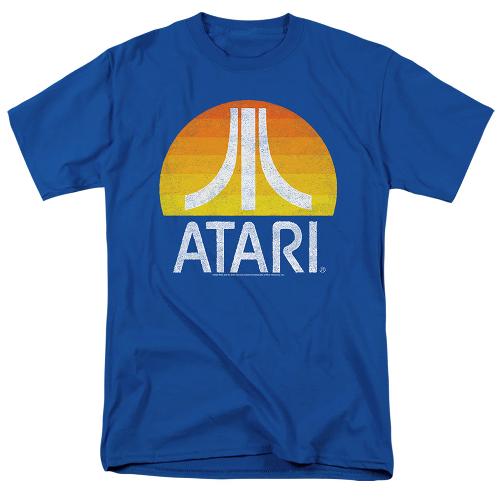 Atari - Sunrise Eroded - Adult Unisex Short Sleeve T-Shirt - Blue