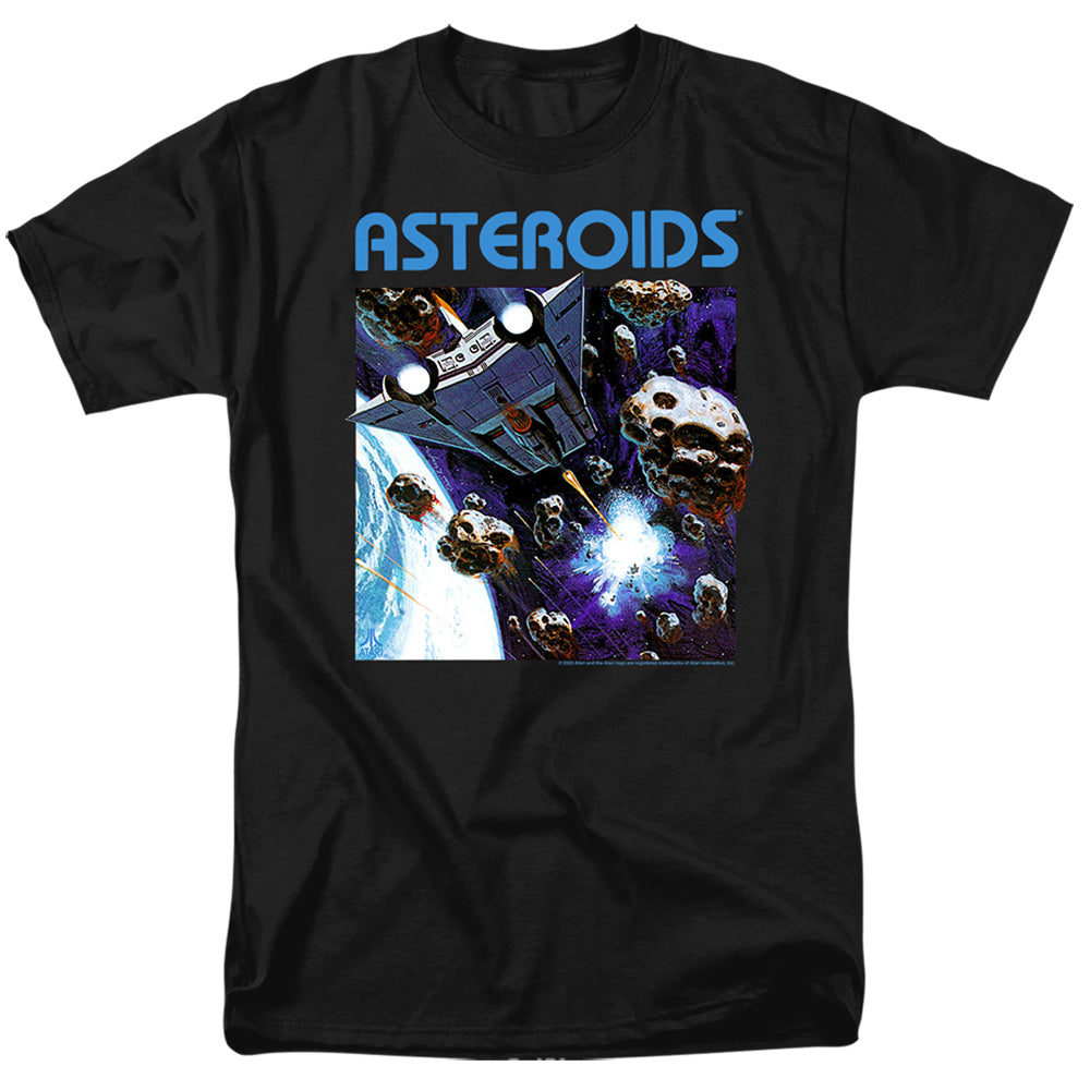 Atari - 2600 Asteroids - Adult Unisex Short Sleeve T-Shirt - Black