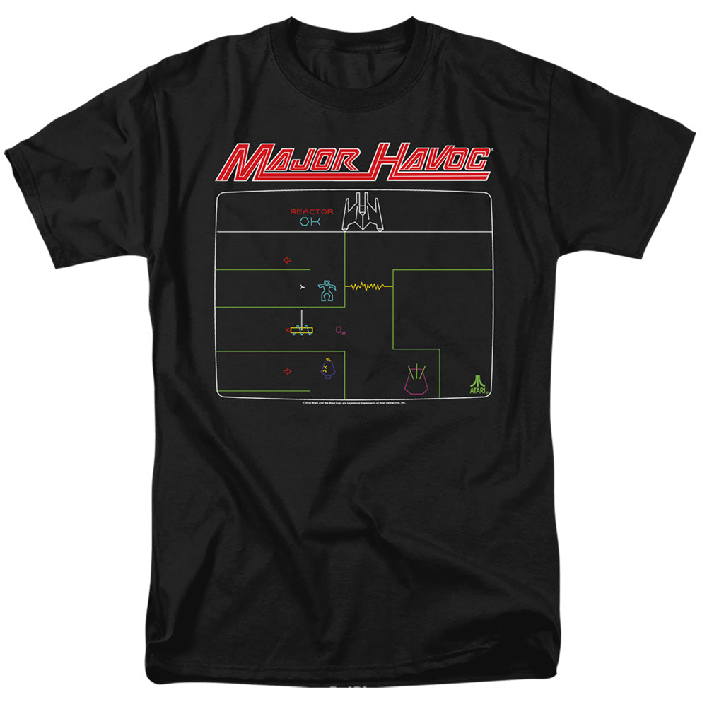 Atari - Major Havoc Screen - Adult Unisex Short Sleeve T-Shirt - Black