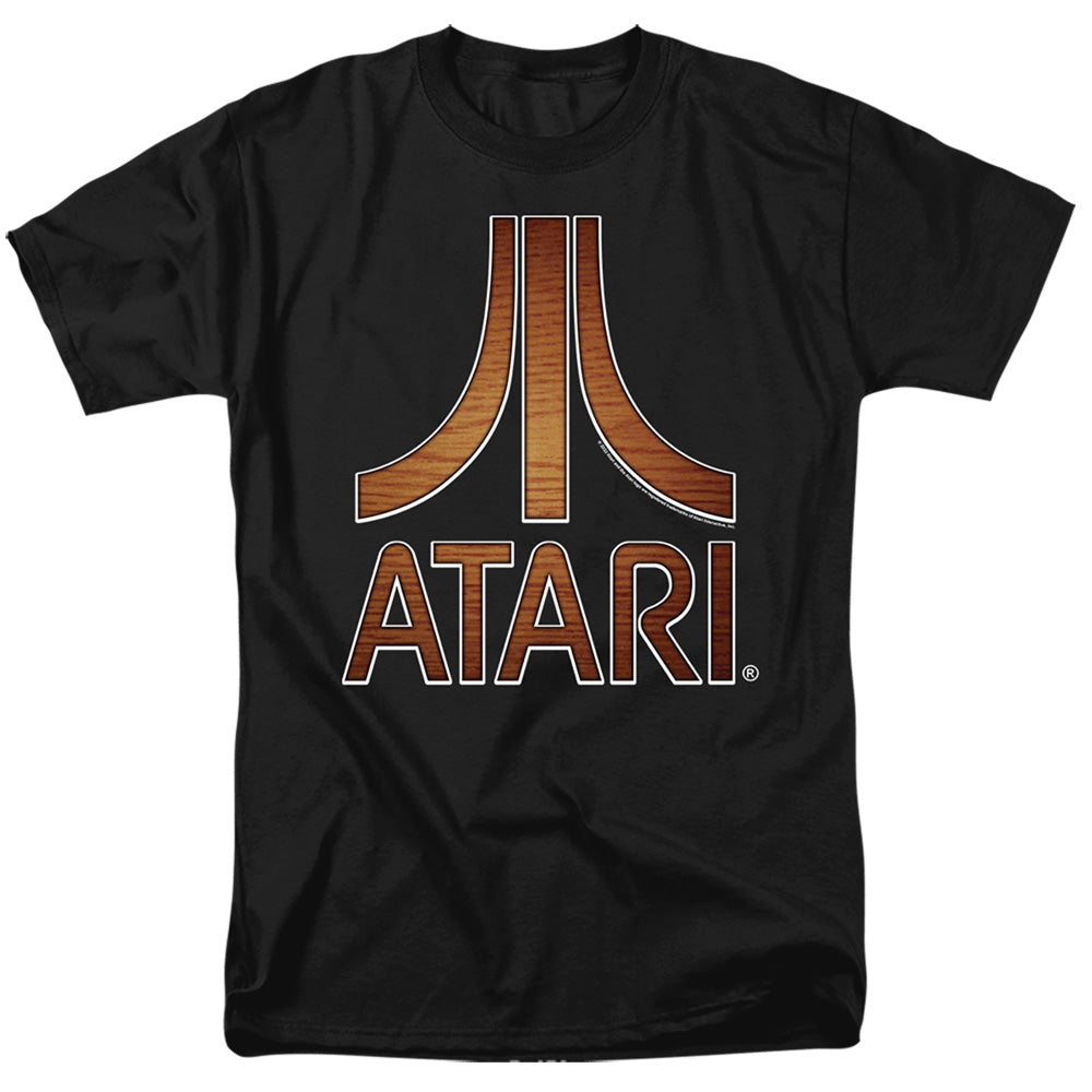 Atari - Classic Wood Emblem - Adult Unisex Short Sleeve T-Shirt - Black