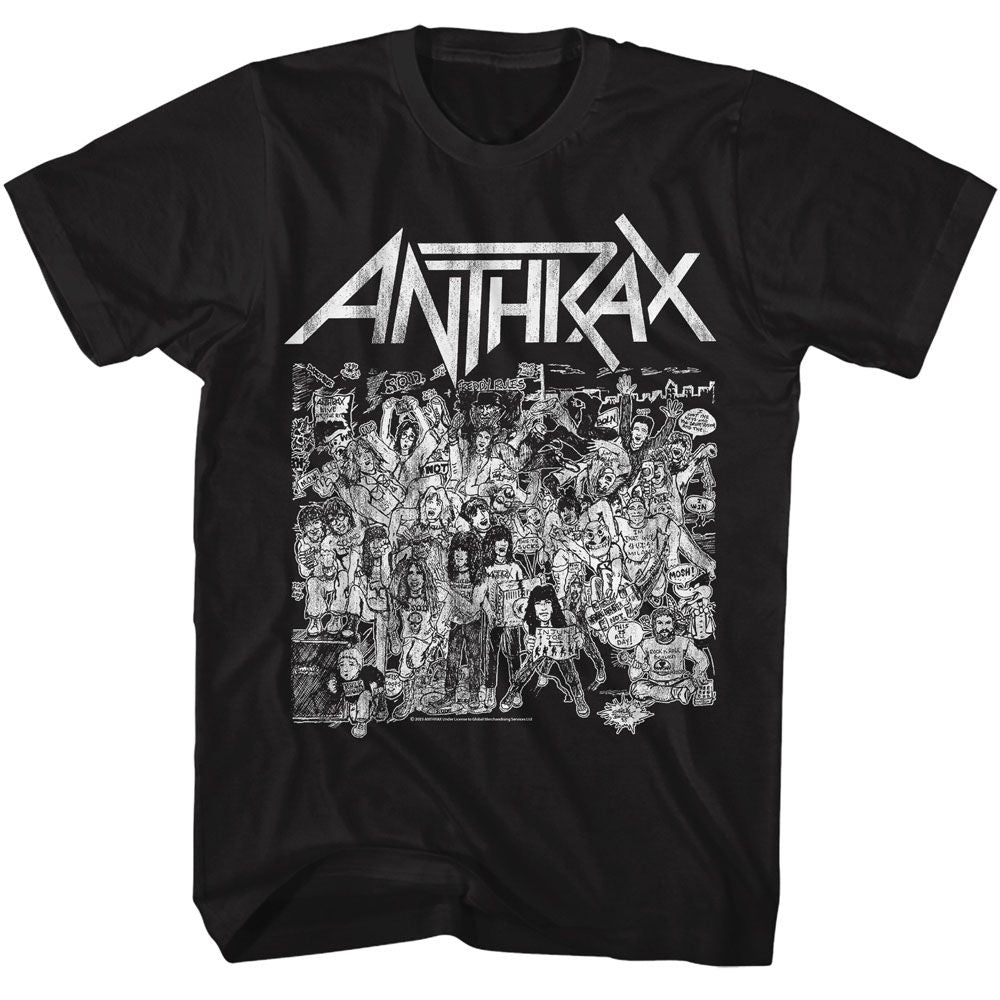 Anthrax - No Frills - American Classics - Solid Black Adult Short Sleeve T-Shirt