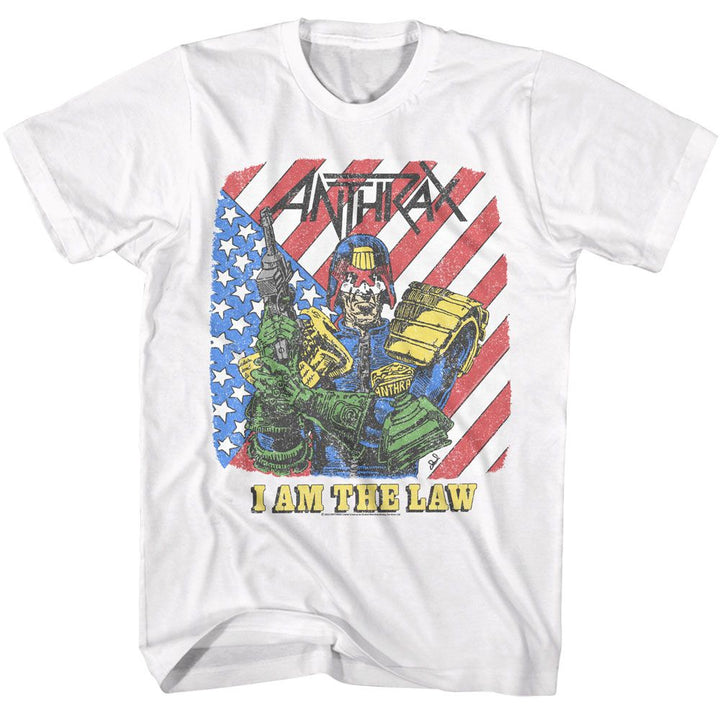 Anthrax - I Am The Law - American Classics - Solid White Adult Short Sleeve T-Shirt