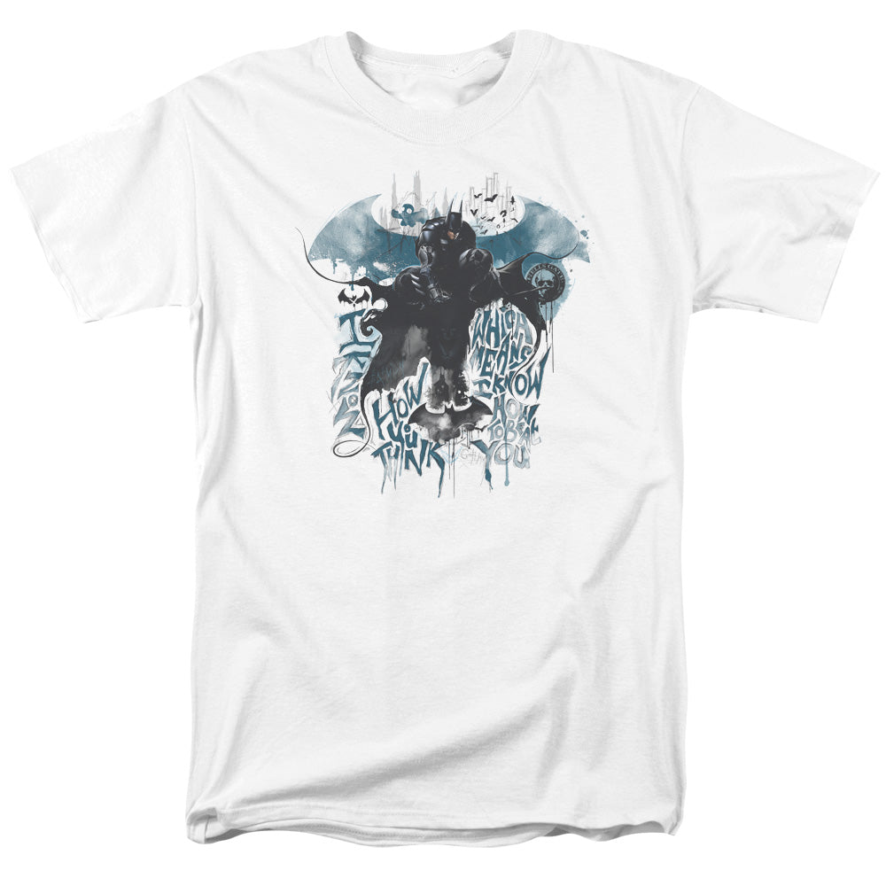 DC Comics - Batman Arkham Knight - I Know - Adult Unisex T-Shirt - White