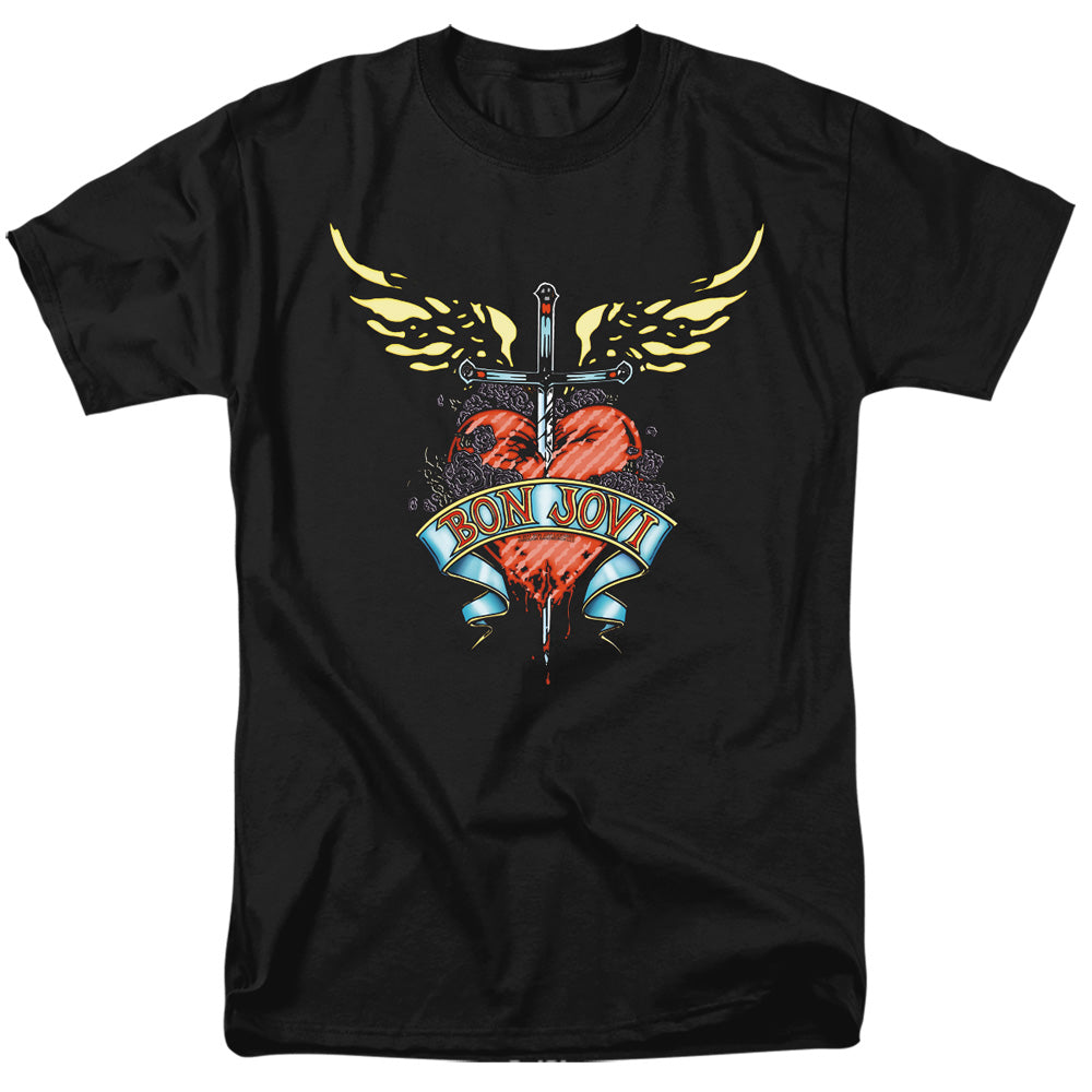 Bon Jovi - Daggered - Adult Unisex Short Sleeve T-Shirt - Black