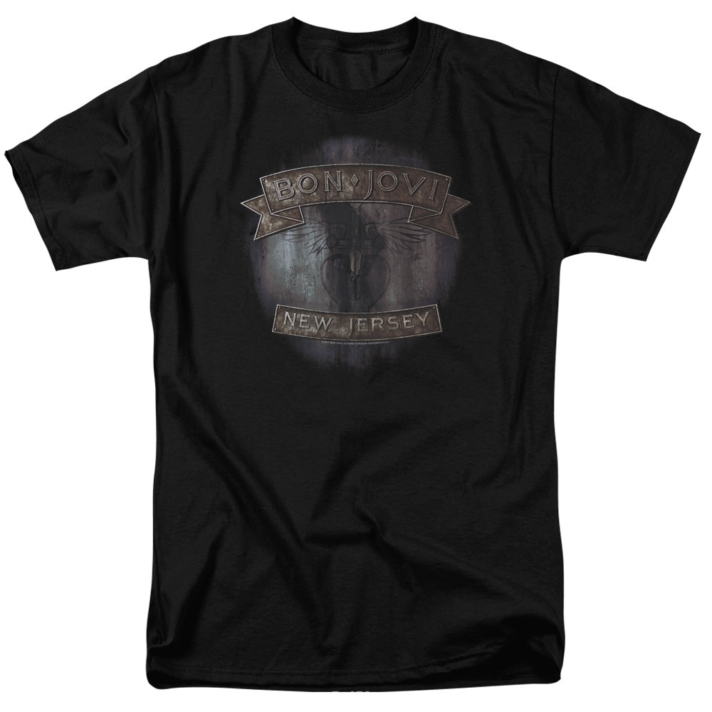 Bon Jovi - New Jersey - Adult Unisex Short Sleeve T-Shirt - Black