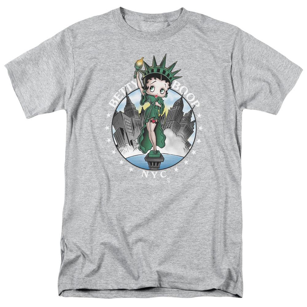 Betty Boop - NYC - Adult Unisex Short Sleeve T-Shirt - Gray