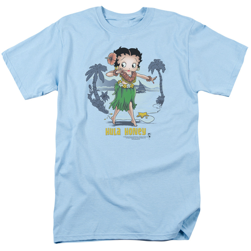 Betty Boop - Hula Honey - Adult Unisex Short Sleeve T-Shirt - Blue