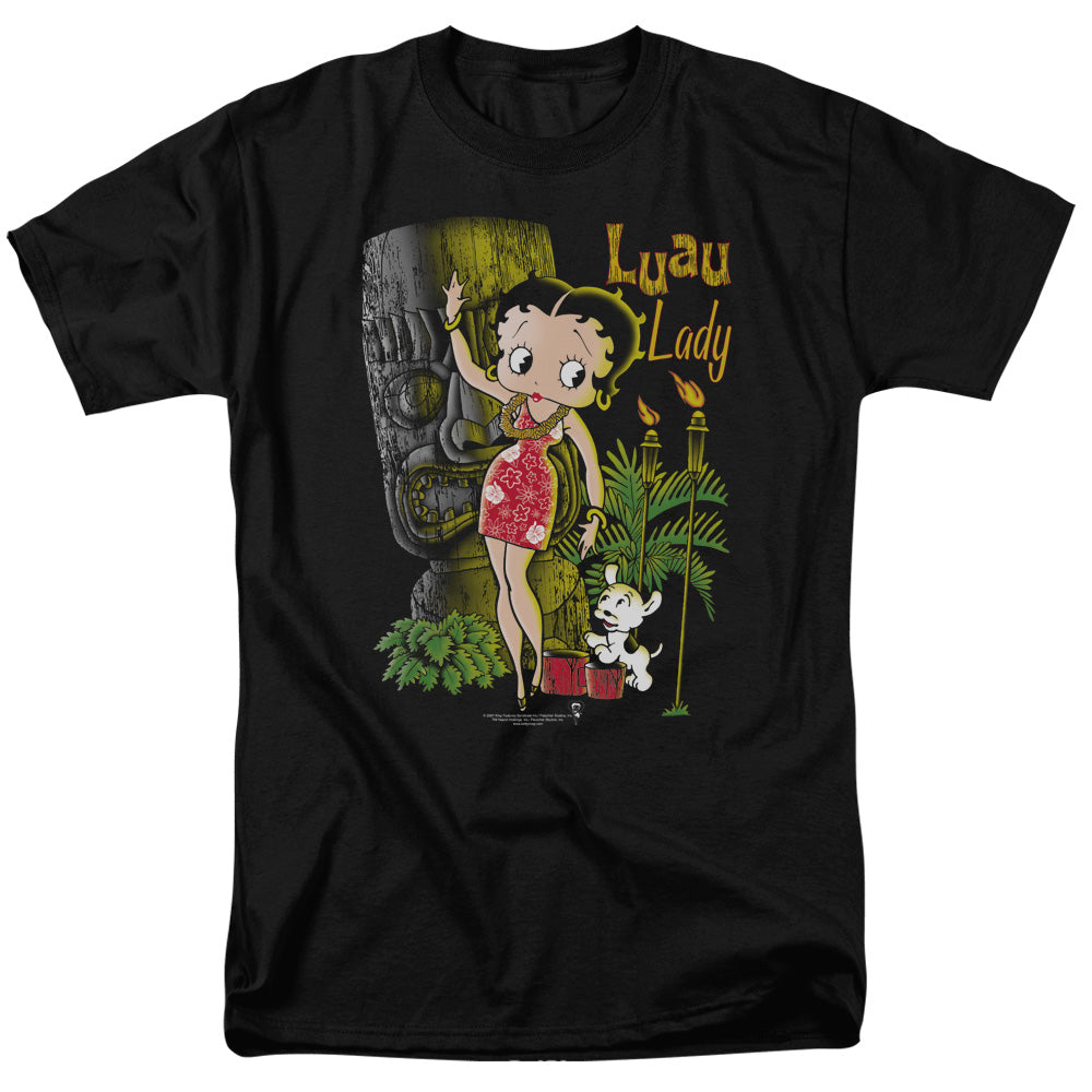 Betty Boop - Luau Lady - Adult Unisex Short Sleeve T-Shirt - Black