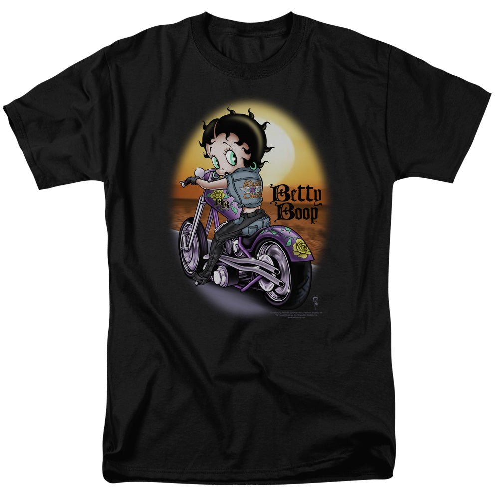 Betty Boop - Wild Biker - Adult Unisex Short Sleeve T-Shirt - Black