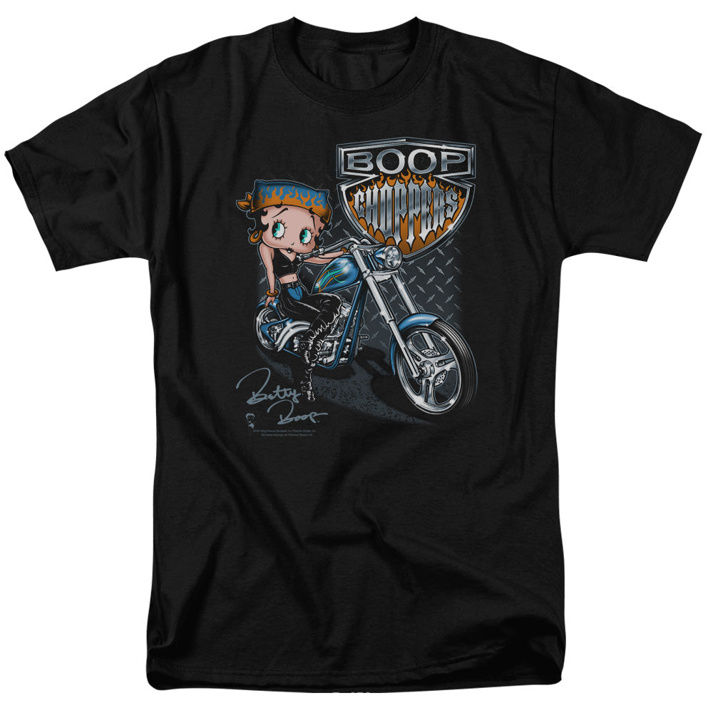 Betty Boop - Choppers - Adult Unisex Short Sleeve T-Shirt - Black