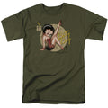 Betty Boop - Nose Art - Adult Unisex Short Sleeve T-Shirt - Green