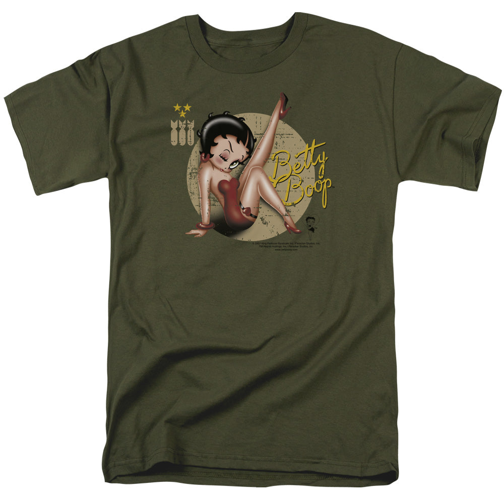 Betty Boop - Nose Art - Adult Unisex Short Sleeve T-Shirt - Green