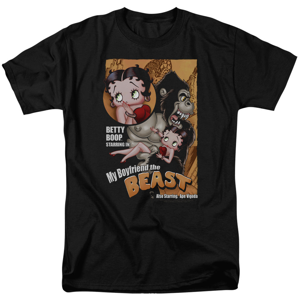 Betty Boop - Boyfriend The Beast - Adult Unisex Short Sleeve T-Shirt - Black