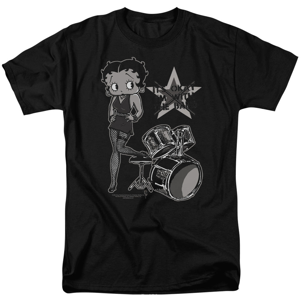 Betty Boop - With The Band - Adult Unisex Short Sleeve T-Shirt - Black