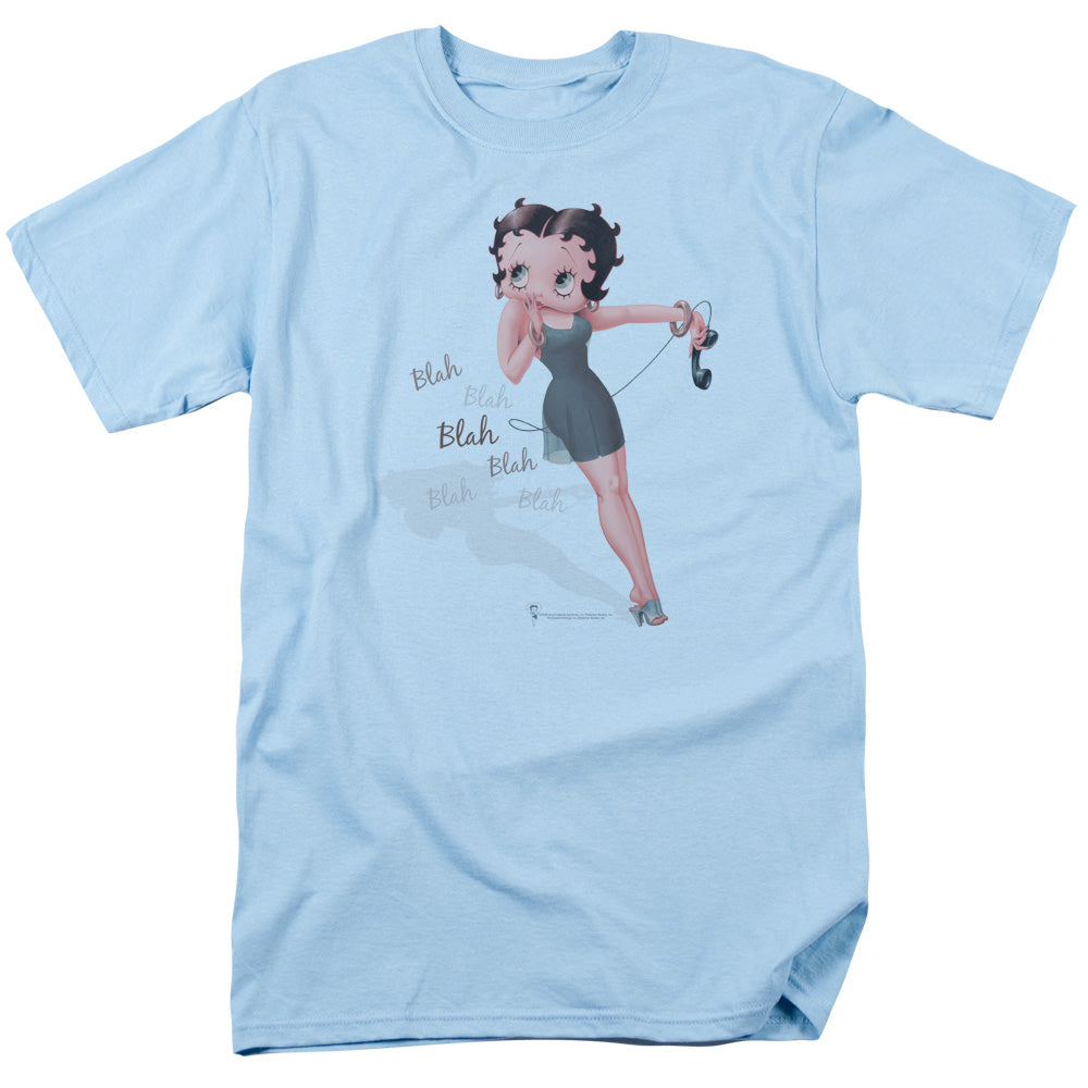 Betty Boop - Blah Blah Blah - Adult Unisex Short Sleeve T-Shirt - Blue