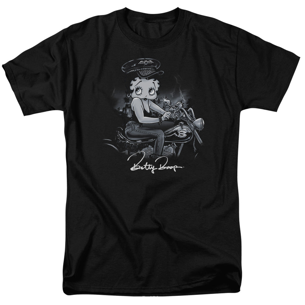 Betty Boop - Storm Rider - Adult Unisex Short Sleeve T-Shirt - Black