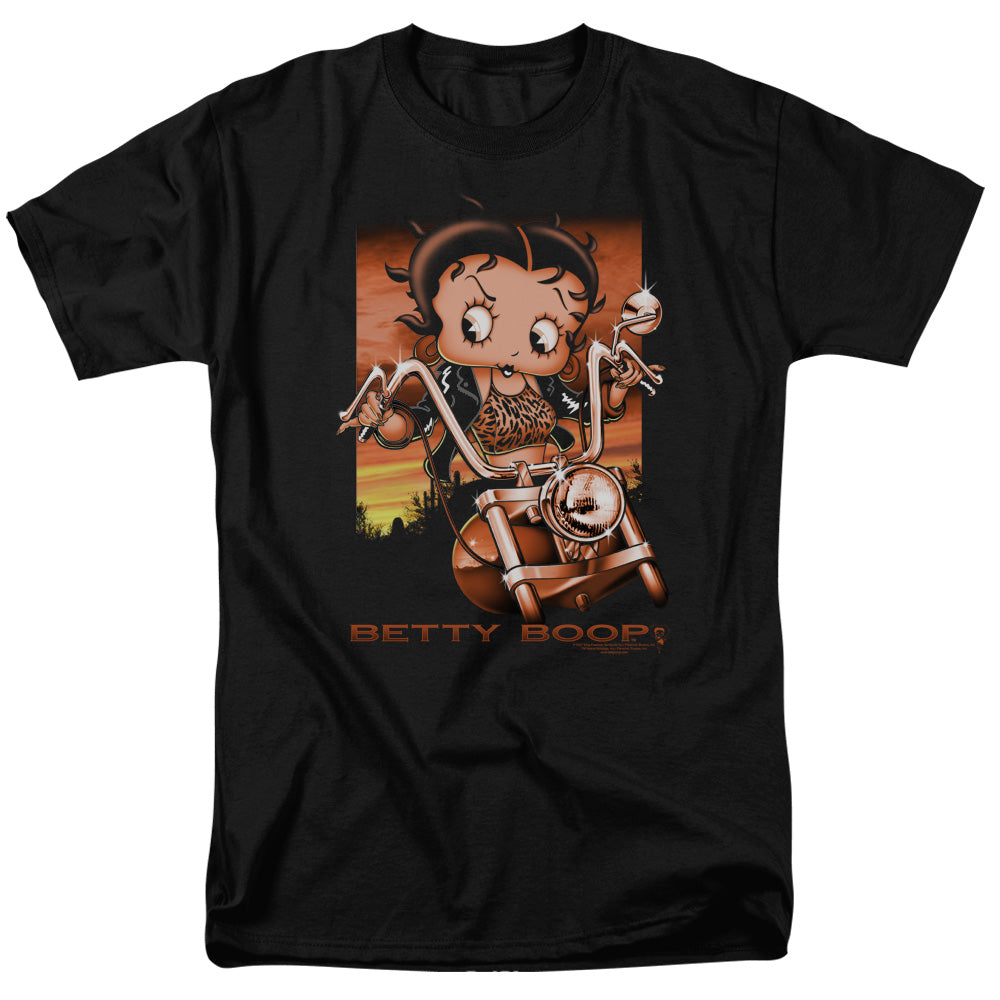 Betty Boop - Sunset Rider - Adult Unisex Short Sleeve T-Shirt - Black